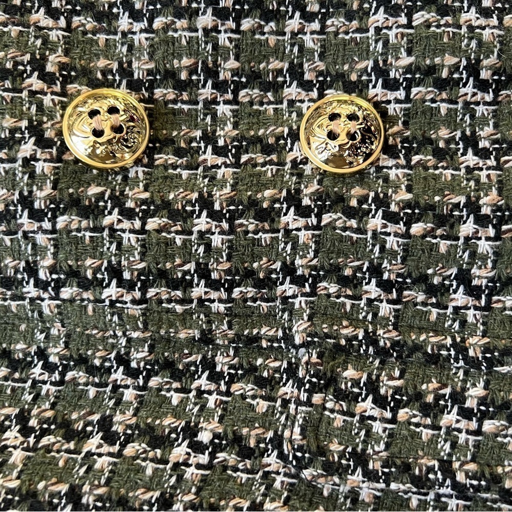 Dark green tweed Tahari jacket - Picture 5 of 8
